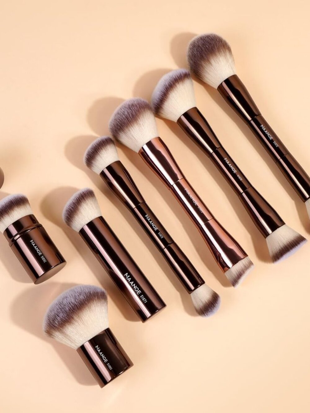 MAANGE 7pcs Makeup Brush Set Double Sided Kabuki Makeup Brushes Contour Brush NE